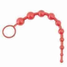 Анальные цепочка ToyFa Black and Red Chain with Balls, красный