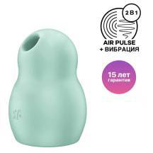 Вакуумный стимулятор клитора с вибрацией Satisfyer Pro To Go 1, зелёный