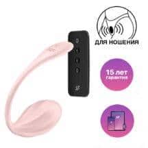 Виброяйцо Satisfyer Ribbed Petal с пультом ДУ, розовое. Нет в наличии Виброяйцо Satisfyer Ribbed Petal с пультом ДУ, розовое