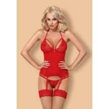Корсаж и стринги красные Obsessive, S/M. Нет в наличии Корсаж и стринги красные Obsessive, S/M