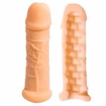 Насадка-удлинитель пениса Lola Games Real Extra Size Bubbles, телесная