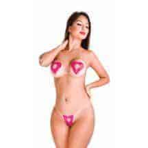 Съедобные наклейки для тела HotFlowers Клубника с шампанским, розовые Съедобные наклейки для тела HotFlowers Клубника с шампанским, розовые