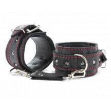 Наножники BDSM Арсенал с шипами и контрастной строчкой, черные