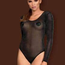 Боди Obsessive B 123 teddy, Чёрный, S/M
