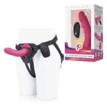 Вибро-страпон на трусиках Pegasus Curved Ripple на пульте ДУ со сменными кольцами, розовый, 16 см Вибро-страпон на трусиках Pegasus Curved Ripple на пульте ДУ со сменными кольцами, розовый, 16 см