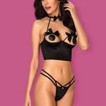 Комплекты Obsessive Delishya set Black, Чёрный, S/M