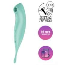 Вакуумно-волновой стимулятор и точечный вибратор Satisfyer Twirling Pro+, мятный. Нет в наличии Вакуумно-волновой стимулятор и точечный вибратор Satisfyer Twirling Pro+, мятный