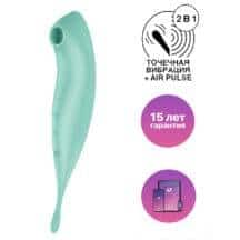 Вакуумно-волновой стимулятор и точечный вибратор Satisfyer Twirling Pro+, мятный. Нет в наличии Вакуумно-волновой стимулятор и точечный вибратор Satisfyer Twirling Pro+, мятный