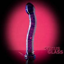 Фаллоимитатор Sexus Glass изогнутый, синий. Нет в наличии Фаллоимитатор Sexus Glass изогнутый, синий