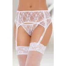 Пояс для Чулок с пажами и стринги Soft Line, белые S/M. Нет в наличии Пояс для Чулок с пажами и стринги Soft Line, белые S/M