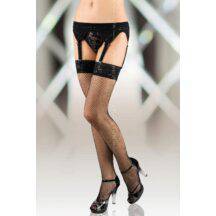 Чулки-сетка SoftLine Collection на кружевной резинке черные-L. Нет в наличии Чулки-сетка SoftLine Collection на кружевной резинке черные-L