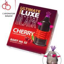 Презерватив стимулирующий Luxe Black Ultimate Болт на 32 Вишня, 1 шт