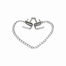 Зажимы-тиски для сосков с цепочкой Toyfa Theatre, серебристые. Нет в наличии Зажимы-тиски для сосков с цепочкой Toyfa Theatre, серебристые