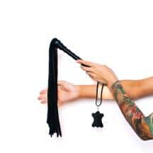 Плеть Scandal из натуральной кожи, черная