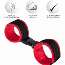 Наножники Anonymo by Toyfа на коротком креплении-пряжке, черно-красные