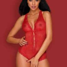 Боди Obsessive Fiorenta teddy Red, Красный, L/XL