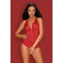 Боди Obsessive Fiorenta teddy Red, Красный, L/XL
