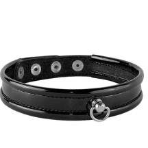 Ошейник из искусственной лаковой кожи Sitabella, черный