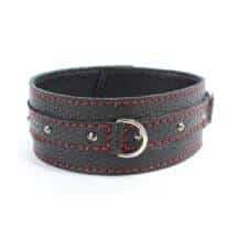 Ошейник с красной строчкой и шипами BDSM Арсенал OS, черный. Нет в наличии Ошейник с красной строчкой и шипами BDSM Арсенал OS, черный