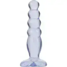Анальная ёлочка Doc Johnson Crystal Jellies Delight, голубая