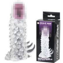 Удлиняющая насадка с пупырышками и вибропулей Brave Man Baile. Нет в наличии Удлиняющая насадка с пупырышками и вибропулей Brave Man Baile