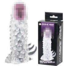 Удлиняющая насадка с пупырышками и вибропулей Brave Man Baile Удлиняющая насадка с пупырышками и вибропулей Brave Man Baile