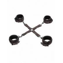 Крестообразные наручники Shots Elegant Hogtie для рук и ног, коричневые