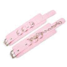 Наручники с кольцами и заклепками Пикантные штучки, розовые