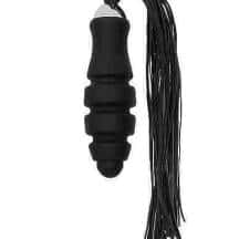 Флогер с рукояткой в виде анальной пробки Shots Media Black Whip, черный