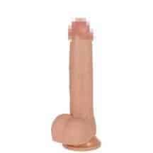 Фаллоимитатор с трусиками для страпона Real Dual Layer 23 см, телесный/чёрный