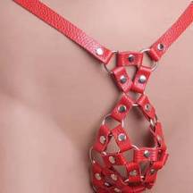 Мужской пояс верности Sitabella с отверстием, кожаный, красный, OS. Нет в наличии Мужской пояс верности Sitabella с отверстием, кожаный, красный, OS