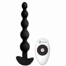 Анальная елочка с вибрацией b-Vibe Cinco с пультом ДУ, черный