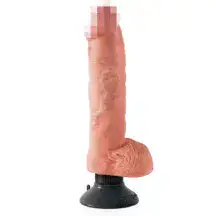 Вибратор PipeDream King Cock 10 Vibrating Cock with Balls 26 см, телесный
