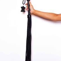 Флоггер Scandal из натуральной кожи с бусинами, черный