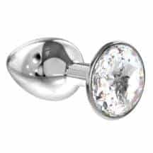 Анальная пробка Lola Games Diamond Sparkle Small, серебристая с бесцветным кристаллом Анальная пробка Lola Games Diamond Sparkle Small, серебристая с бесцветным кристаллом