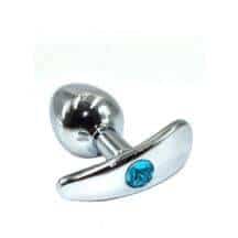 Анальная пробка для ношения Kanikule Small, серебристая с голубым кристаллом. Нет в наличии Анальная пробка для ношения Kanikule Small, серебристая с голубым кристаллом