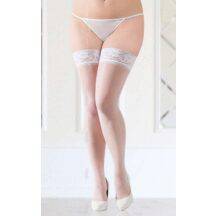 Чулки Soft Line на кружевной резинке белые, XXXL. Нет в наличии Чулки Soft Line на кружевной резинке белые, XXXL