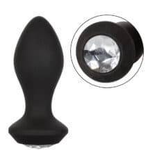 Анальная вибропробка CalExotics Power Gem, чёрная с бесцветным кристаллом. Нет в наличии Анальная вибропробка CalExotics Power Gem, чёрная с бесцветным кристаллом
