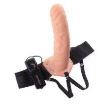 Страпон полый с вибрацией Pipedream Fetish Fantasy 8 Vibrating Hollow Strap-On, телесный 