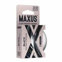 Презервативы особо прочные Maxus Extra Strong, чёрные, 3 шт