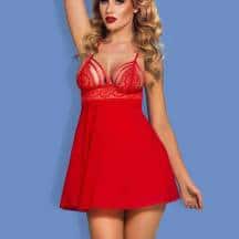 Комплект сорочка с ажурным лифом и трусики Hot Woman, красный, S-M. Нет в наличии Комплект сорочка с ажурным лифом и трусики Hot Woman, красный, S-M