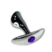 Анальная пробка для ношения Kanikule Small, серебристая c фиолетовым кристаллом. Нет в наличии Анальная пробка для ношения Kanikule Small, серебристая c фиолетовым кристаллом