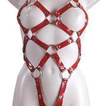 Боди из красных кожаных ремней. Нет в наличии Боди из красных кожаных ремней