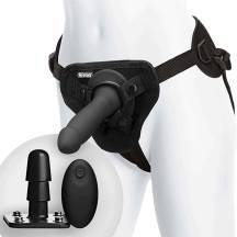 Вибрострапон на трусиках Doc Johnson с пультом ДУ Smooth Vibrating Pleasure, черный