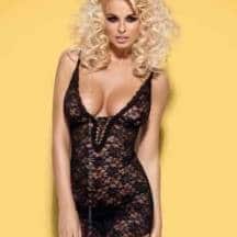 Сорочка и Стринги Obsessive Cobra, размер L/XL, цвет черный