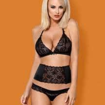 Комплект кружевной с широким поясом и трусиками Obsessive, S/M