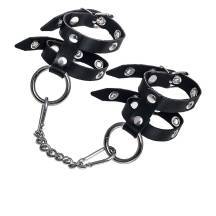 Наручники однослойные из двух ремешков Pecado BDSM, натуральная кожа, черные