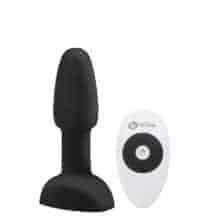 Анальная римминг-пробка b-Vibe Rimming Petite с пультом ДУ, черная Анальная римминг-пробка b-Vibe Rimming Petite с пультом ДУ, черная