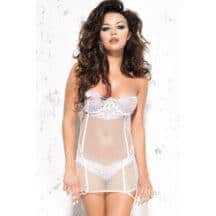 Белая сорочка и стринги Mila L/XL. Нет в наличии Белая сорочка и стринги Mila L/XL