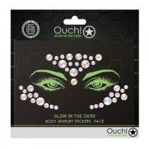 Светящиеся в темноте стразы для лица Shots Ouch! OU852GLO, разноцветные